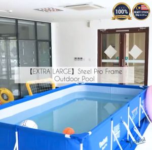 BESTWAY Rectangular Swimming Family Pool Steel Pro Frame Outdoor Pool Kolam Renang(56401/56403/56404/56405)
