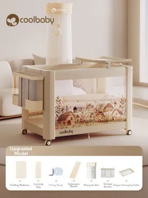 COOLBABY | Foldable One-Touch Seamless Portable Multi-Function Baby Crib