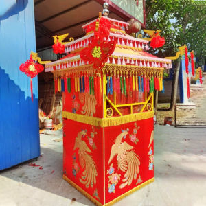 Eight Lift Sedan Chair Sedan Chair Chinese Style Wedding Ceremony and Wedding Celebration Supplies Props Foldable Wedding Sedan Four Lift Welcome Relatives Men and Women Sedan Wedding