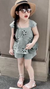 ชุดเด็กผู้หญิง เสื้อปักดอก กางเกงเอวยางยืดมีกระเป๋า เสื้อผ้าเด็กผู้หญิง น้ำหนัก5-25กิโล รหัสJT11