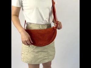 WYK185 Tas Selempang Corduroy Banana Half Moon Pisang Bulan Sabit Cantik TKM