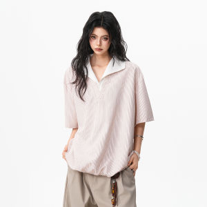 BWKA | Striped Faux-layer Polo T-shirt