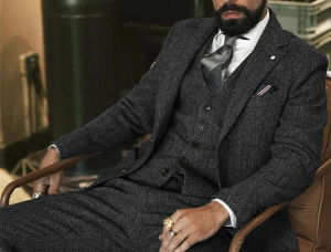 Bộ Vest Nam 3 Mảnh Chất Liệu Len Tweed Nâu Kiểu Dáng Ôm Sát Họa Tiết Xương Cá Thích Hợp Cho Đám Cưới Lễ Hội Chú Rể Veston Lịch Lãm Áo Ghi Lê Và Quần Thời Trang Nam Tính Mùa Đông.