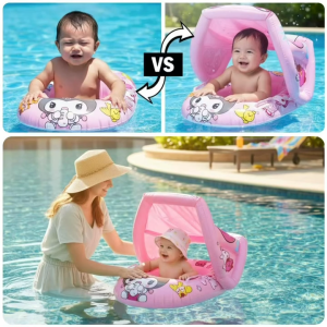 Baby swimming ring Baby swimming float UV-protective sunshade cartoon design HIEM