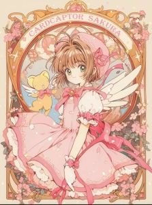 Bandai | 5D DIY Kim Cương Tranh Nghệ Thuật Bộ Dụng Cụ Kawaii Cardcaptor Sakura Anime Khảm Full Dán Khu Vực Kim Cương Vuông Trang Trí Nhà Trẻ Em Hàng Thủ Công