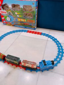Train Track and Train Toys Set Cartoon Train Track Build Playset