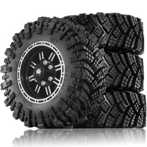 Bộ Lốp Địa Hình RED SPIDER 4 Chiếc 98mm Kèm Vành Kim Loại Beadlock Dành Cho Xe RC Crawler 1/10 TRX4 Axial SCX10 III - Phụ Tùng Nâng Cấp