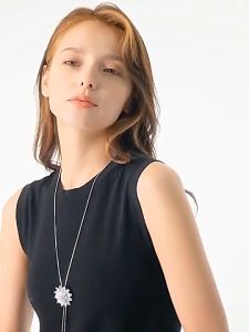 kalung rantai wanita mewah elegan permata zirkon desain terbaru import