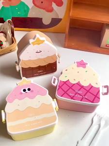 Cartoon Car Bento Lunch Box Rectangular Leakproof Plastic School Kids Portable Microwave Food Container School Child Lunch Box