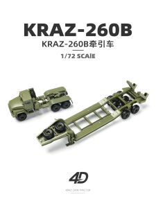 Heavy Duty 4D1/72KRAZ-260B Tractor Assembly Model Toy for Boys And Girls over 14 Years Old Military Truck Assembly Kit