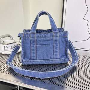Korean Style Large Capacity Commuter Womens Tote Bag Denim Single Shoulder Bag Fashionable And Practical Casual Handbag
