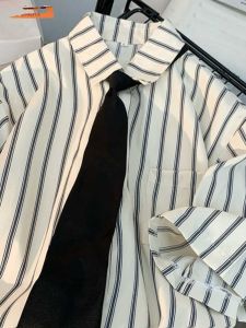 Japanese Style Vertical Striped Short-Sleeved Shirt Mens Summer New Arrival Boys Shirt Coat Men Summer Loose Casual Top