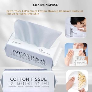 100PCS Biodegradable Face Towels | Premium Cotton Makeup Remover Pads | Extra Thick Cleansing Tissue for Delicate Skin