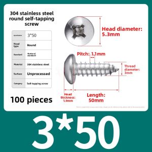 BAIRUITE | 304 316 Stainless Steel Self-Tapping Screws