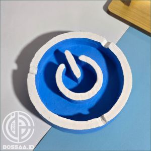 Asbak Aesthetic Asbak Unik Asbak Sosmed Asbak Logo Button Power Biru Putih