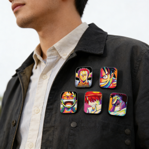 Bandai | One Piece Fashion Cartoon Enamel Pin Brooch - Handsome Sanji Nami Usopp - Metal Badge Accessory for Backpacks And Clothing