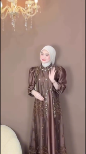 BISA COD Manda Dress Velvet Tille Payet Dress Wanita Terbaru Kekinian Gamis untuk Kondangan Viral