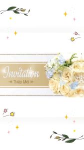 COMBO 30 Thiệp mời sinh nhật ép nhũ thiệp mời tân gia thiệp mời công ty mẫu hoa hiện đại