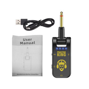 Silent Guitar Amplifier กีตาร์หูฟัง Amp 50H ใช้เวลาชาร์จ 282 ° เครื่องขยายเสียงหูฟังกีต้าร์แบบพกพาหัวหมุนได้