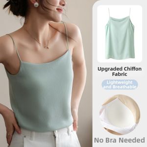 TONERCE | Summer Lightweight Halterneck Tank Top with Padding Loose Ice Silk