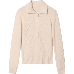 SOLWEIGE | SOLWEIGE Original Design Wool Blend Thick Knitted Polo Neck Slim Fit Sweater Exquisite Stitching Autumn Winter Fashion Commute