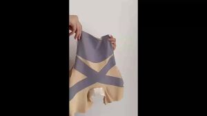 Seluar Dalam Pembentuk Kawalan Perut Pinggang Tinggi Campuran Polyamida dan Elastane Wanita Warna Pepejal Perincian Tali Silang a Jegging Berkait Sederhana Tidak Licin Lancar Anti-Pendedahan Seluar Dalam Keselamatan