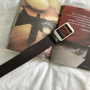 South Korea New Arrival Non-Perforated Belt Minimalist Rectangular Buckle Popular Buckle Pu Denim Pants Belt for Women