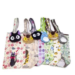 RANDOM CARTOON CHARACTERS Shopping Bag Foldable Reusable Supermarket Shopping Bag Cartoon Eco-Friendly Handbags Shoulder Bag Travel Grocery Bag Universal