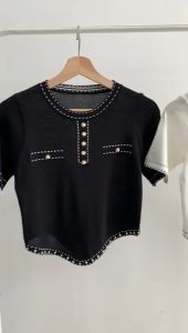 BL0844 Monochrome Curve Knit Top