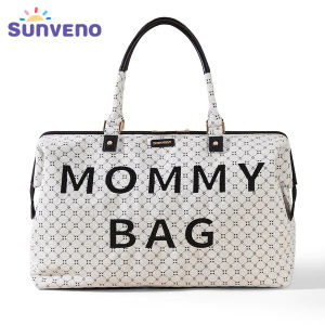 SUNVENO กระเป๋าถือคุณแม่แฟชั่นถุงผ้าอ้อมท่องเที่ยวแบบอเนกประสงค์สำหรับเด็กความจุขนาดใหญ่4ชิ้น/เซ็ต3in1 เป้สะพายคอมพิวเตอร์กระเป๋าเด็กสำหรับคุณแม่ 4ชิ้น เซ็ต 3in1