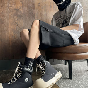 Quần Short Nam American High Street Zipper Split Mùa Hè Mới Thiết Kế Thể Thao Thẳng Thường Ngày Năm Điểm Quần