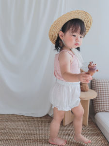 Pure Cotton Lace Shorts for Baby Girls Outerwear Summer Clothes Bloomer Pants Suitable for 6-12 Months And 1 Year Old Babies