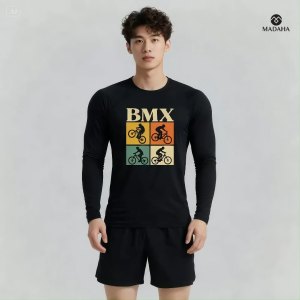 Madaha Kaos Baju Lengan Panjang Dry fit Jersey Olahraga BMX Freestyle Bicycle