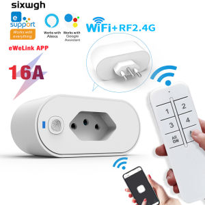 EWeLink Smart WiFi Socket Brazil Standard Wireless Remote Control Socket Timer Socket Works With Alexa Google Home Voice Control