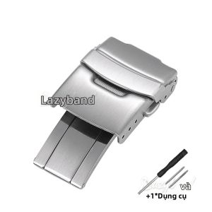 316L Thép Không Gỉ Chắc Chắn Khóa Gấp Đồng Hồ Dành Cho Nam Nữ 18Mm-22Mm Da Kim Loại Dây Đeo Silicon Phù Hợp Với Đa Năng