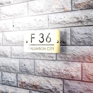 Nomor Rumah Stainless Gold