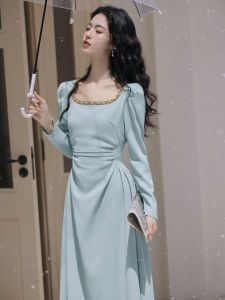 Váy Dài Xếp Ly Cao Cấp Kiểu Pháp Cho Nữ Mùa Thu 2025 Váy Midi Thanh Lịch Váy Chữ a Bó Sát Thường Ngày