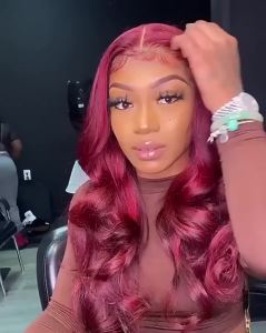 Mái Tóc Giả Lưới HD 13X4X1 Chất Liệu Tổng Hợp Mềm Mại Kiểu Sóng Body Màu 99J Burgundy 613 Honey Blonde Ginger Không Cần Keo Chân Tóc Đã Tỉa Sẵn Kích Thước Mũ Trung Bình.