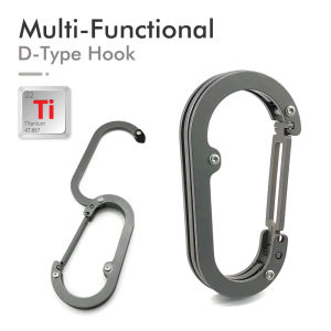Titanium Alloy D-type Hook Carabiner Outdoor Backpack Tools Camping Climbing Buckle Fishing Hook Keychain Lock Buckle Snap Clip