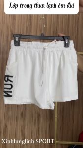 Quần thể thao nữ gym-yoga hai lớp chất vãi mát mịn xịn có túi đựng điện thoại ( mẫu RUN)