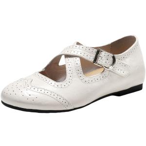 Belle | Brogue Carved Internal Height-increasing Mary Jane Shoes for Women Leather Thin Soles