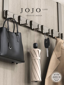 No-Drill Door Back Stand up Hook Clothes Hanger Aluminum Alloy Bathroom Hardware Kitchen Storage Rack Mr Grocery