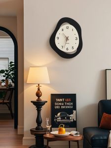 EMITDOOG นาฬิกาตั้งโต๊ะแบบติดผนัง นาฬิกาติดผนังแบบดิจิตอล หรูหรา ไม่ต้องเจาะ สร้างสรรค์ ศิลปะ นาฬิกาติดผนัง ระดับไฮเอนด์