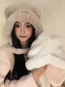 หมวกกันหนาว ทรงน้องหมีน่ารัก ขนนุ่มน่าสัมผัส 05-A28
