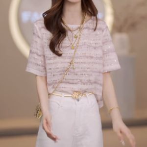 Shalldoer | Vintage Sequined Hollow T-Shirt