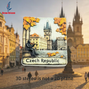 1Pc Creative 3D Fridge Magnet from Prague Czech Republic a World Travel Souvenir Collection Item Suitable for Home and Office Decoration Personalized Exclusive Travel Souvenir Magnetic Fridge Magnet Home Decoration Kitchen Room Office Cabinet C...