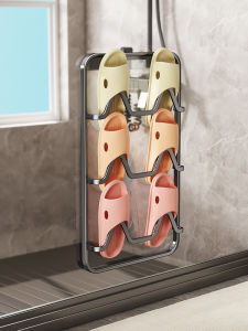 ตู้รองเท้าแตะสำหรับห้องน้ำแบบติดผนัง ไม่ต้องเจาะ ตู้รองเท้าแบบจัดระเบียบได้ในทันที