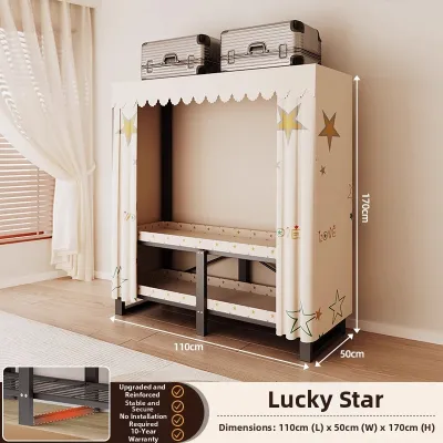 ZHUOLESHI | Easy Assemble Durable Heavy Duty Steel Frame Fabric Wardrobe