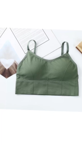 3PCS Womens camisole bra underwear Pure color Sports camisole underwear Cotton One size fits all Breathable Comfortable