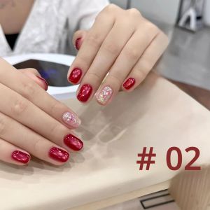 ยาทาเล็บเจลแมวตาสีแดงทอง WS ความหนาแน่นสูง 1 ชิ้น สำหรับทำเล็บขาว ยอดนิยม ใช้ในร้านทำเล็บหรือทำเองที่บ้าน อุปกรณ์ทำเล็บ